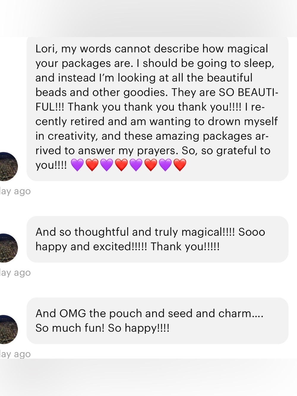 Customer Testimonial Graphic - White Text Bubbles